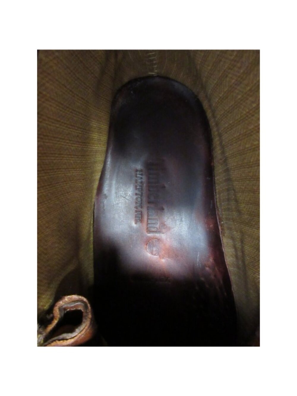 VINTAGE Timberland Boots 11 M Leather 7 Eye Moc Toe Lug Sole Lace Up * - Picture 9 of 12